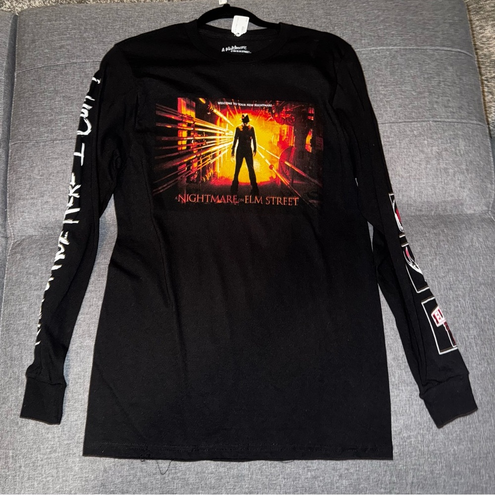 NWT Nightmare On Elm Street Long Sleeve Shirt Horror Halloween Size S Black